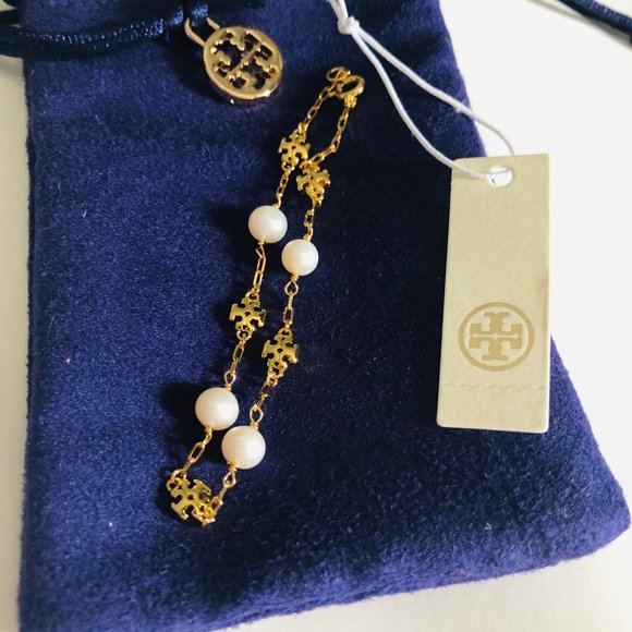 Tory Burch Kira pearl-chain bracelet GOLD - Picture 2 of 10